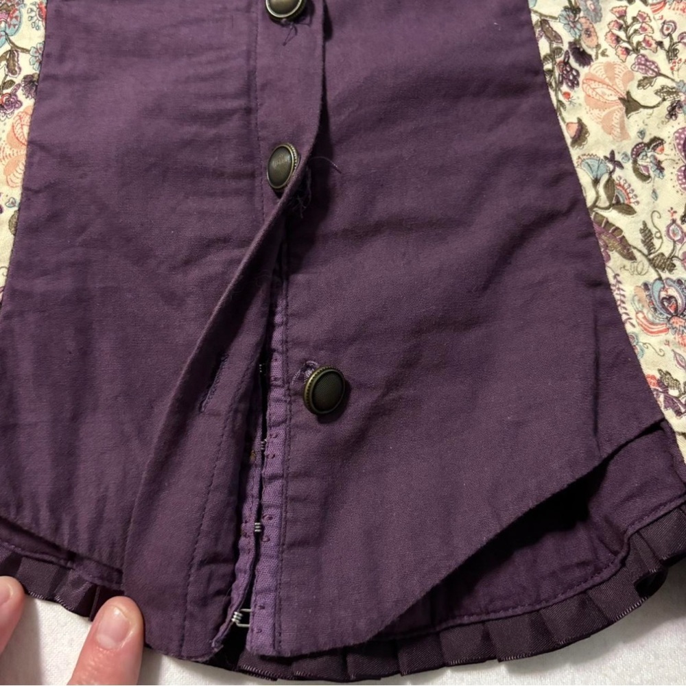 Von Lancelot Victorian Steampunk Corset Jacket Sz 12 Purple Floral Ren Faire - Picture 5 of 8